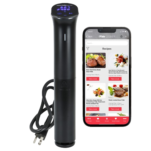 iVide 2.0 WiFi Sous Vide Cooker – Precision Immersion Circulator, 1200W, 0.1°C Accuracy, App Recipes, Quiet Operation, 30L Capacity